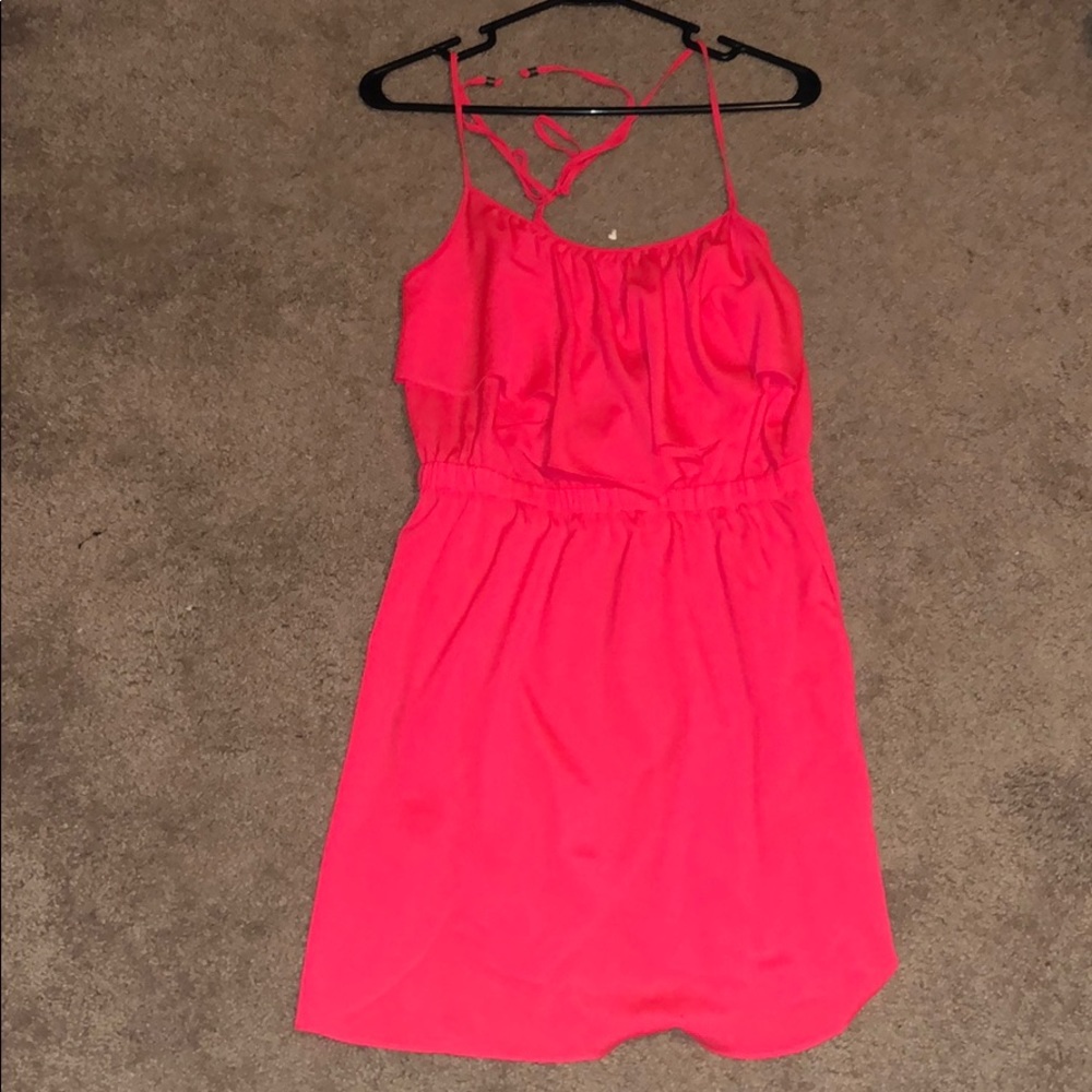 American eagle pink ruffled dress